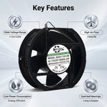 SXD17251HB 172mm EC Cooling Fan - 172x150x51mm Dual Ball Bearing, AC 115V/230V, 3500 RPM, 250+ CFM for Server Cabinet, Industrial Chassis &amp; Power Equipment | Source Factory - EC Axial Fan by SXDOOL