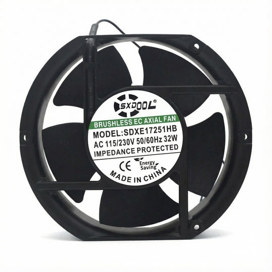 SXD17251HB 172mm EC Cooling Fan - 172x150x51mm Dual Ball Bearing, AC 115V/230V, 3500 RPM, 250+ CFM for Server Cabinet, Industrial Chassis &amp; Power Equipment | Source Factory