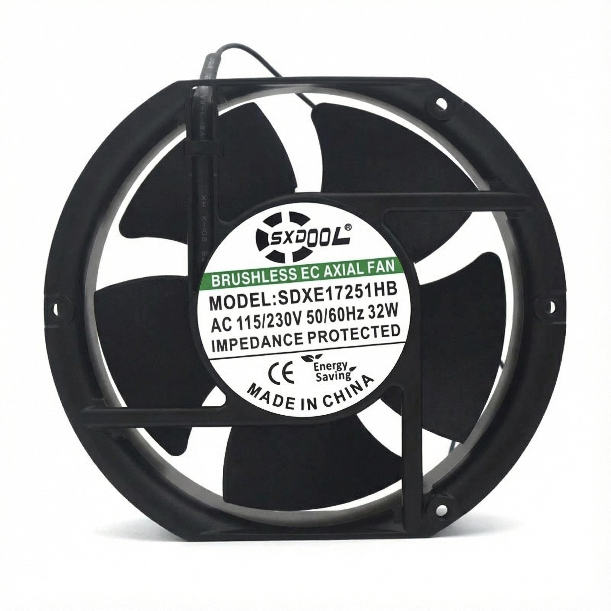 SXD17251HB 172mm EC Cooling Fan - 172x150x51mm Dual Ball Bearing, AC 115V/230V, 3500 RPM, 250+ CFM for Server Cabinet, Industrial Chassis & Power Equipment | Source Factory