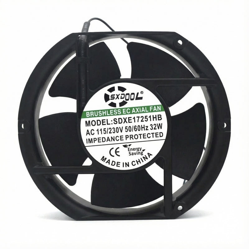 SXD17251HB 172mm EC Cooling Fan - 172x150x51mm Dual Ball Bearing, AC 115V/230V, 3500 RPM, 250+ CFM for Server Cabinet, Industrial Chassis &amp; Power Equipment | Source Factory - EC Axial Fan by SXDOOL
