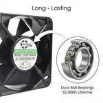 SXDOOL 180x180x60mm 115V/230V EC Axial Fan 415CFM Dual Ball Bearing - EC Axial Fan by SXDOOL