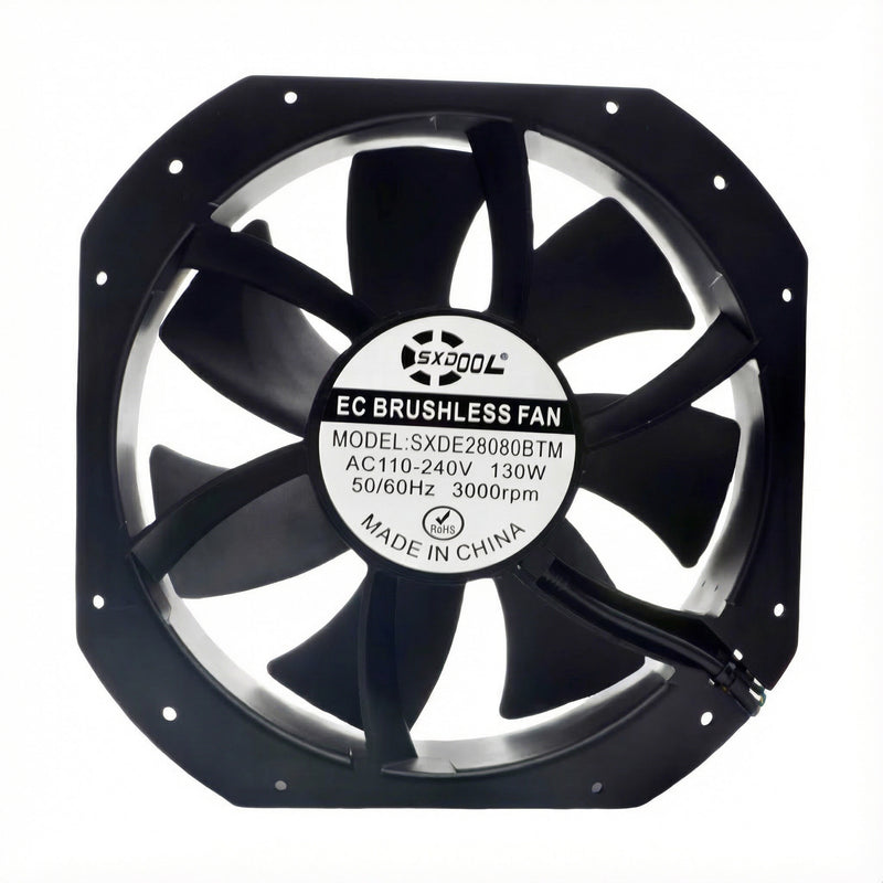 SXDOOL SXDE28080BTM 280x280x80mm 90-240V EC Axial Fan Dual Ball Bearing - EC Axial Fan by SXDOOL