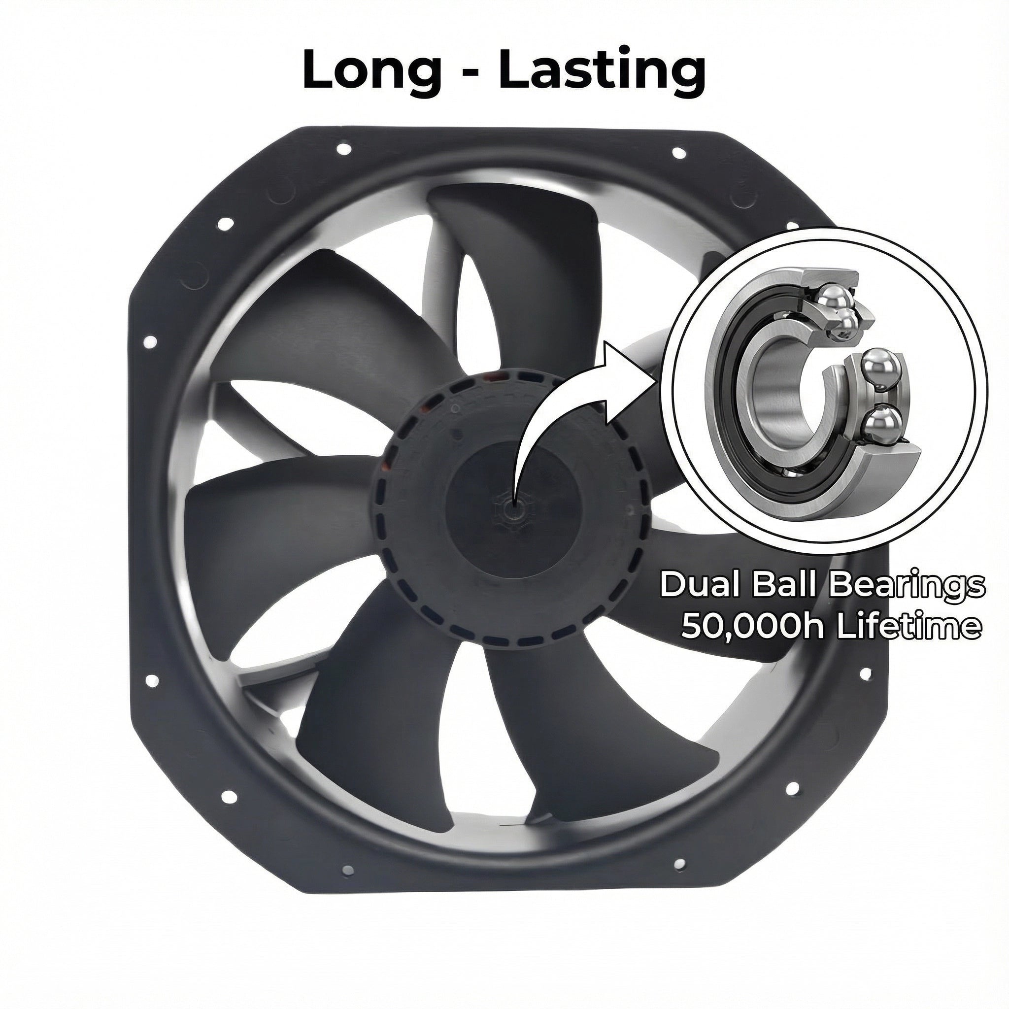 SXDE28080BTM 280mm EC Cooling Fan - 280x280x80mm, 1200 CFM, 90-240V AC, PWM Control for Industrial Server Cabinets, Charging Stations & Photovoltaic Systems | Source Factory