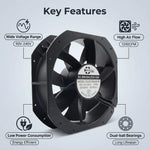 SXDOOL SXDE28080BTM 280x280x80mm 90-240V EC Axial Fan Dual Ball Bearing - EC Axial Fan by SXDOOL