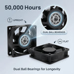 Ventilador axial sin escobillas SXDE6025BH EC de 60 x 25 mm, 115 V, 230 V, 5 W, 4300 RPM, 25 CFM para refrigeración de chasis, gabinetes y proyectores.