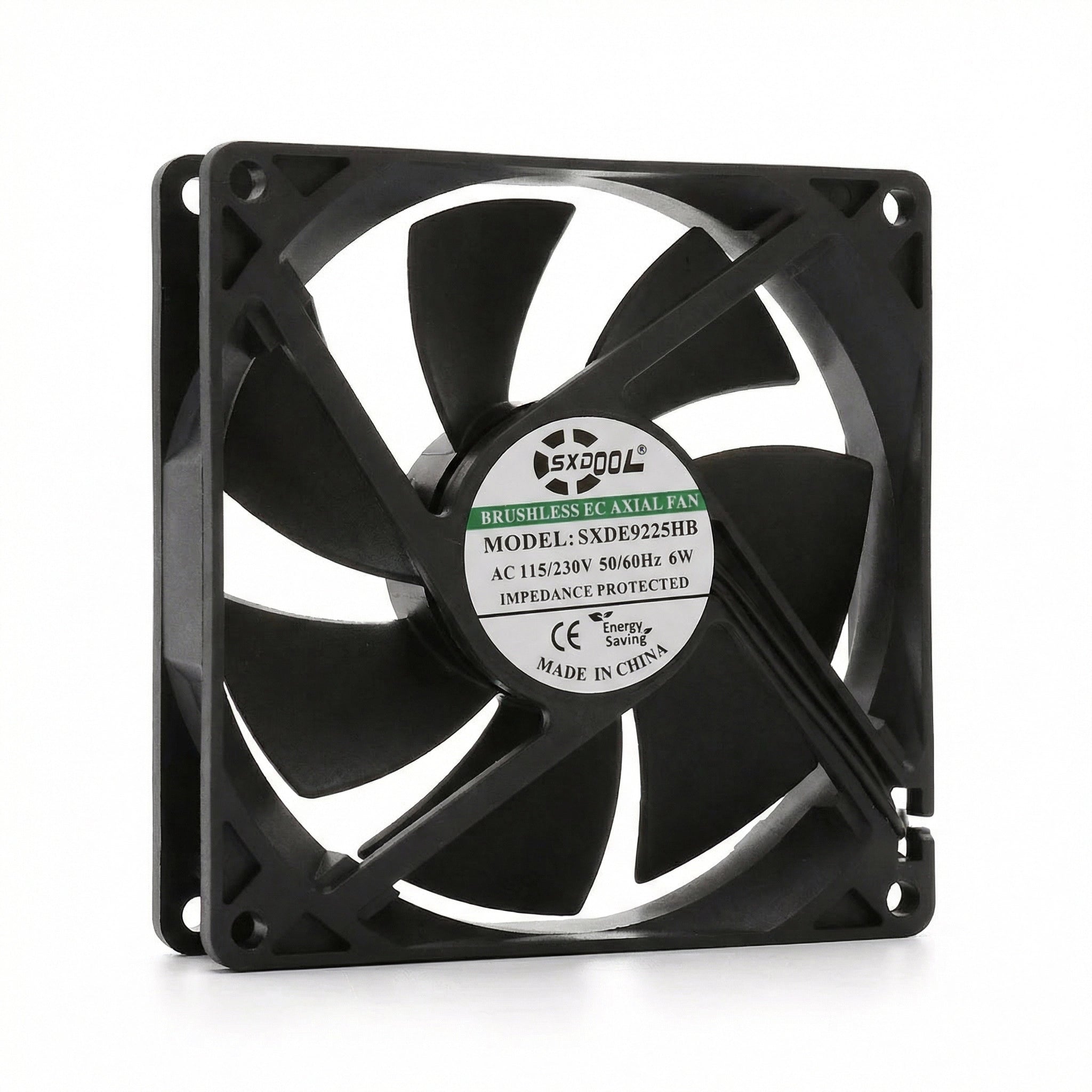 92mm EC Motor Cooling Fan - 92x92x25mm Dual Ball Bearing, AC 115V/230V, 2850 RPM, 55.2 CFM for Server Cabinet & Industrial Cooling | Source Factory