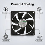 Ventilador de refrigeración con motor EC de 92 mm - Rodamiento de bolas doble de 92 x 92 x 25 mm, CA 115 V/230 V, 2850 RPM, 55,2 CFM para refrigeración industrial y de gabinetes de servidores | Source Factory - EC Axial Fan by SXDOOL