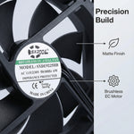 Ventilador de refrigeración con motor EC de 92 mm - Rodamiento de bolas doble de 92 x 92 x 25 mm, CA 115 V/230 V, 2850 RPM, 55,2 CFM para refrigeración industrial y de gabinetes de servidores | Source Factory - EC Axial Fan by SXDOOL
