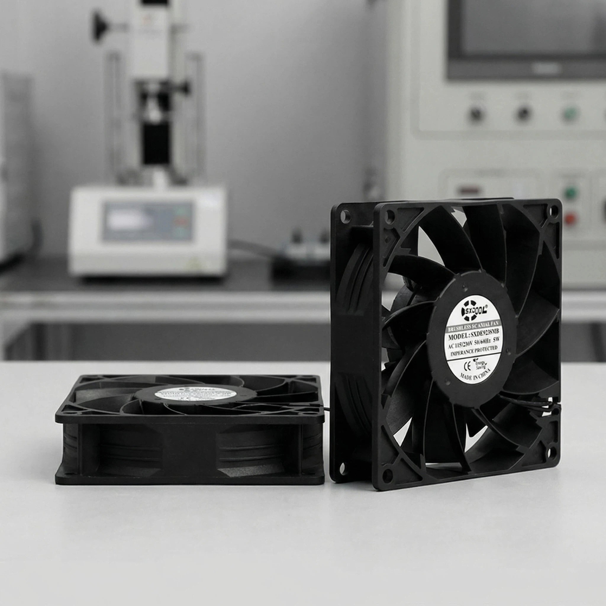 92mm EC Motor Cooling Fan - 92x92x38mm Dual Ball Bearing, AC 115V/230V, 3200 RPM, 68.5 CFM for Server Cabinet & Industrial Chassis Cooling | Source Factory