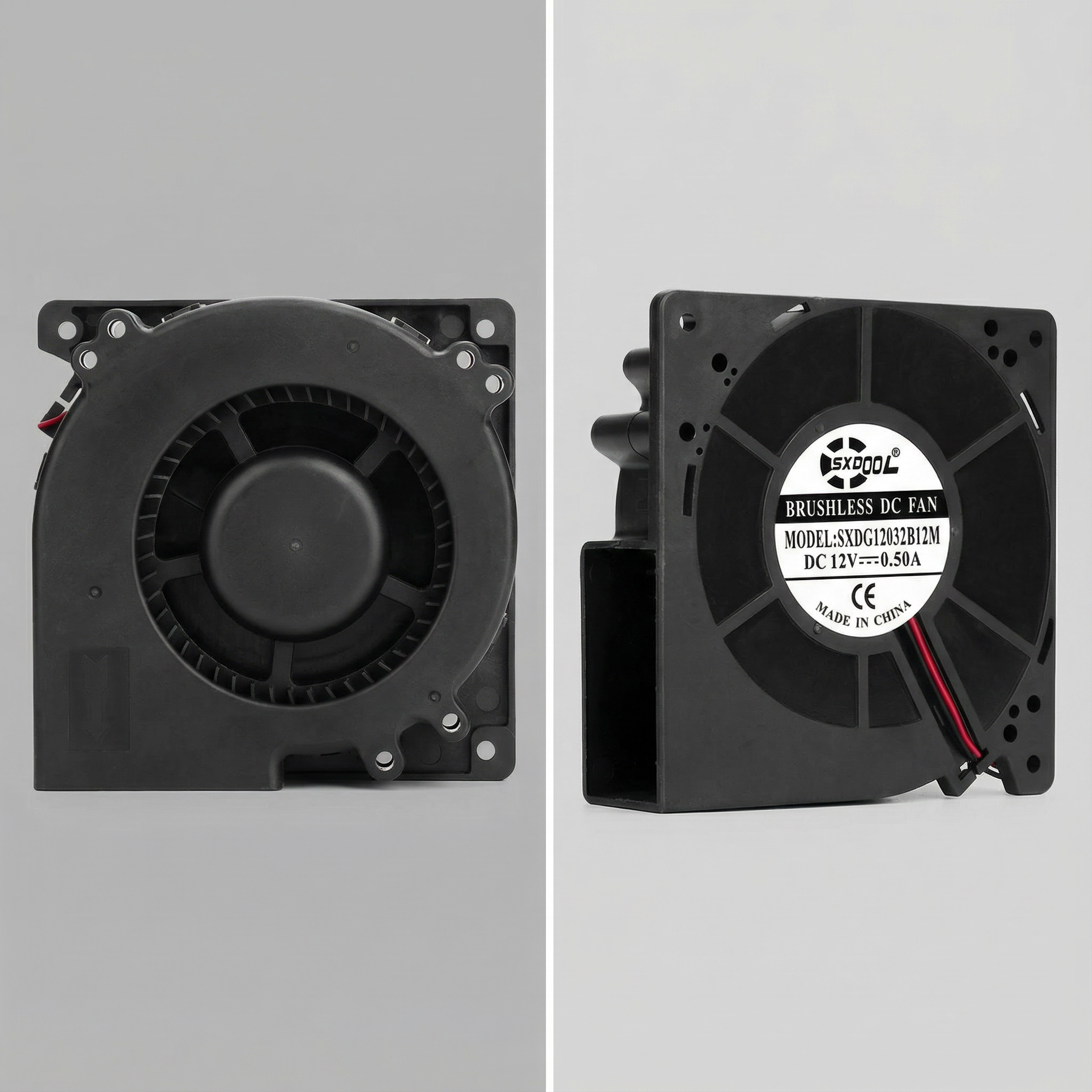 12-V-Radialventilator 120 mm x 32 mm, Baugröße 1232, hoher Luftdurchsatz (CFM), doppelt kugelgelagert, Abmessungen: 4,72 x 4,72 x 1,26 Zoll