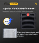 SXDOOL #803 Black 150x150mm Enclosure Filter Fan Kit, 115V/230V - Enclosure Filter Fan Kit by SXDOOL