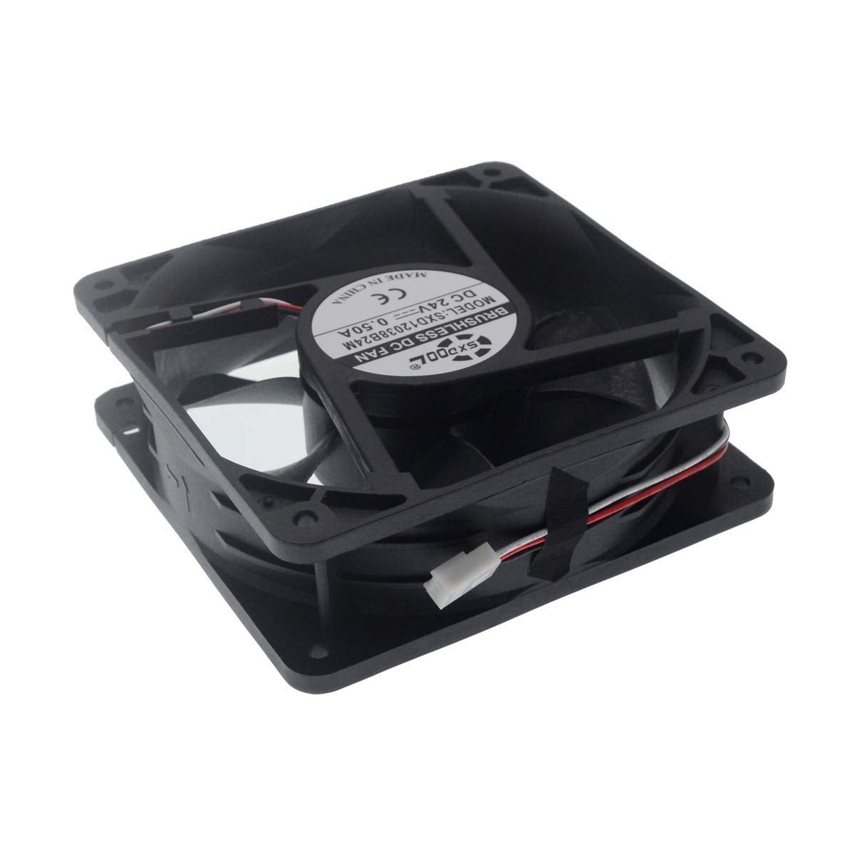 SXDOOL 120-mm-Lüfter, 24 V, 0,50 A, 160 CFM, Hochgeschwindigkeits-Lüfter, 120 mm x 120 mm x 38 mm, Kugellager