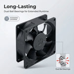 SXDE8038BH EC Axial Cooling Fan 80x80x38mm - AC 90-270V Wide Voltage, 3800RPM, 52CFM, 5W Energy Efficient for Server Cabinet, Industrial Chassis, Communication Equipment