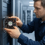 SXDE8038BH EC Axial Cooling Fan 80x80x38mm - AC 90-270V Wide Voltage, 3800RPM, 52CFM, 5W Energy Efficient for Server Cabinet, Industrial Chassis, Communication Equipment