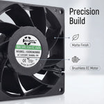 SXDE8038BH EC Axial Cooling Fan 80x80x38mm - AC 90-270V Wide Voltage, 3800RPM, 52CFM, 5W Energy Efficient for Server Cabinet, Industrial Chassis, Communication Equipment