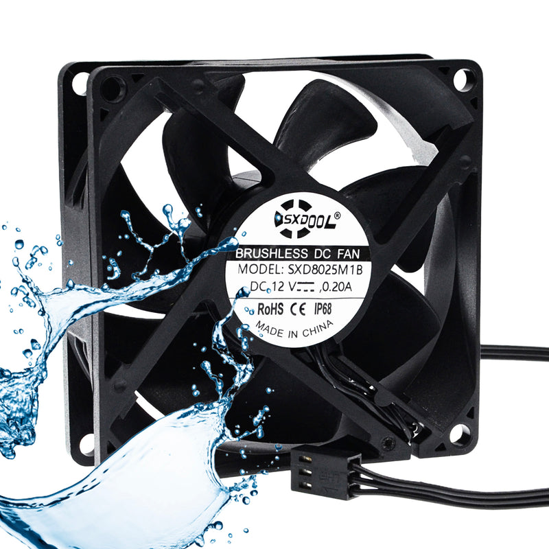 80x80x25mm 80mm 8025 DC Cooling Fan Series | 5V 12V 24V 48V | Dual Ball Bearing - DC Axial Fan by SXDOOL