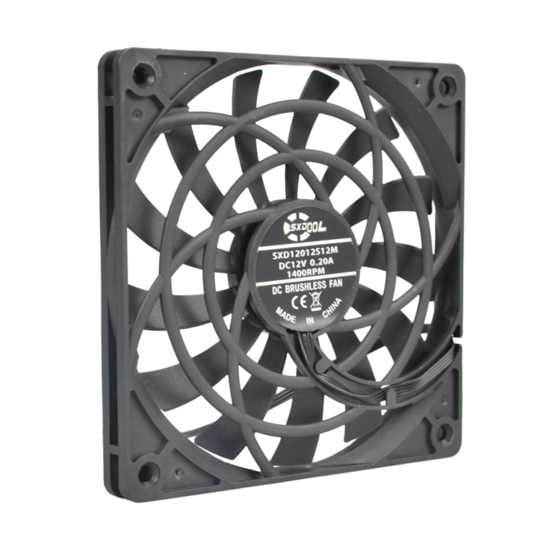 SXD12012S12M 12V fan, representative three-quarter photo for the SXDOOL 12012 slim DC family