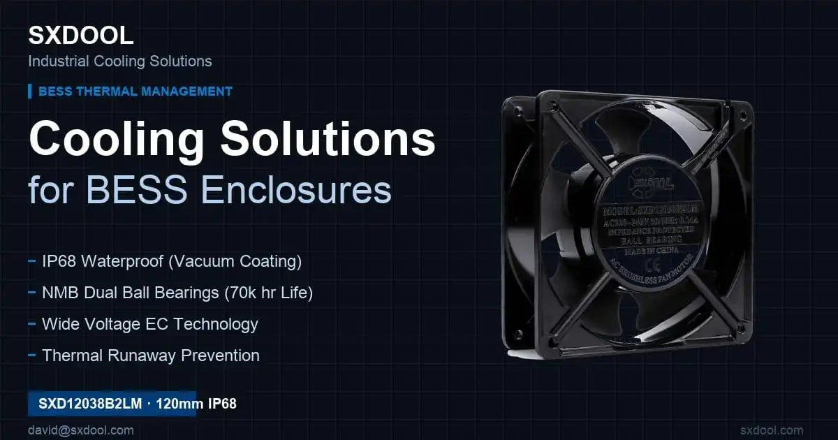 SXDOOL BESS Thermal Management Cooling Solutions - IP68 NMB Bearing EC Fan
