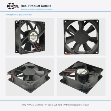92x92x28mm 92mm 9228 DC Cooling Fan Series 12V / 24V gallery image 2 - SXDOOL DC axial cooling fan 92x92x28mm 12V / 24V for OEM thermal projects