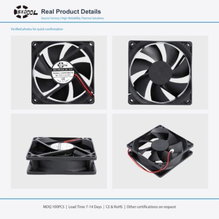 92x92x25mm 92mm 9225 DC Cooling Fan Series 5V / 12V gallery image 2 - SXDOOL DC axial cooling fan 92x92x25mm 5V / 12V for OEM thermal projects