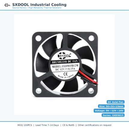 50x50x15mm 50mm 5015 DC Cooling Fan Series 5V / 12V main product image - SXDOOL DC axial cooling fan 50x50x15mm 5V / 12V for OEM thermal projects
