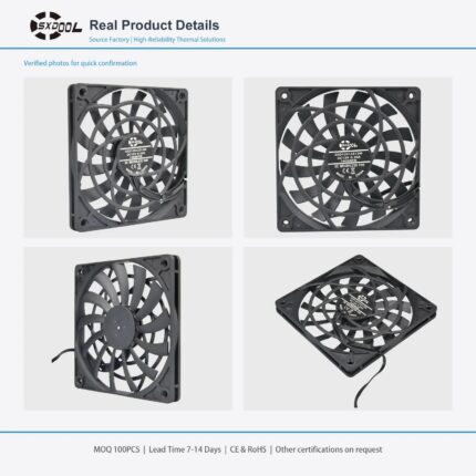120x120x12mm 120mm 12012 DC Cooling Fan Series 5V / 12V gallery image 2 - SXDOOL DC axial cooling fan 120x120x12mm 5V / 12V for OEM thermal projects