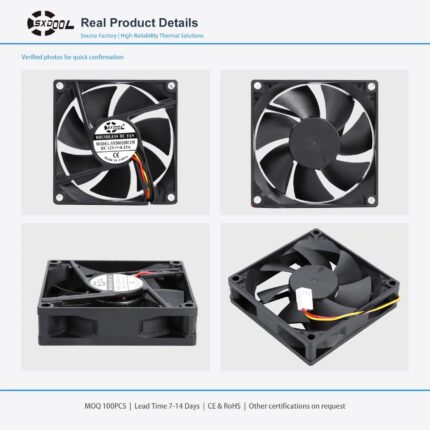 80x80x20mm 80mm 8020 DC Cooling Fan Series 12V / 24V gallery image 2 - SXDOOL DC axial cooling fan 80x80x20mm 12V / 24V for OEM thermal projects