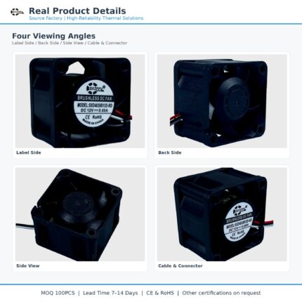 40x40x28mm 40mm 4028 DC Cooling Fan Series 5V / 12V gallery image 2 - SXDOOL DC axial cooling fan 40x40x28mm 5V / 12V for OEM thermal projects