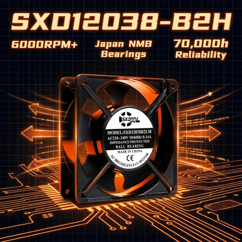 SXD12038-B2H High CFM Fan Crypto Mining