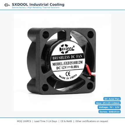 25x25x10mm 25mm 2510 DC Cooling Fan Series 5V / 12V main product image - SXDOOL DC axial cooling fan 25x25x10mm 5V / 12V for OEM thermal projects