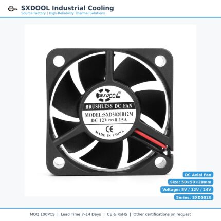 50x50x20mm 50mm 5020 DC Cooling Fan Series 5V / 12V main product image - SXDOOL DC axial cooling fan 50x50x20mm 5V / 12V for OEM thermal projects