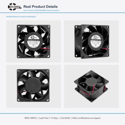 80x80x38mm 80mm 8038 DC Cooling Fan Series 12V / 24V gallery image 2 - SXDOOL DC axial cooling fan 80x80x38mm 12V / 24V for OEM thermal projects