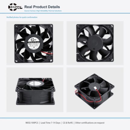 92x92x38mm 92mm 9238 DC Cooling Fan Series 12V / 24V gallery image 2 - SXDOOL DC axial cooling fan 92x92x38mm 12V / 24V for OEM thermal projects
