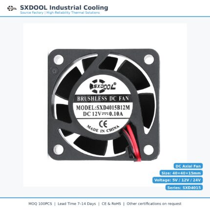 40x40x15mm 40mm 4015 DC Cooling Fan Series 5V / 12V main product image - SXDOOL DC axial cooling fan 40x40x15mm 5V / 12V for OEM thermal projects