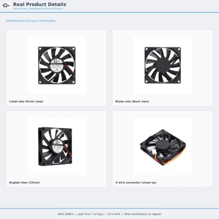 80x80x15mm 80mm 8015 DC Cooling Fan Series 12V / 24V gallery image 2 - SXDOOL DC axial cooling fan 80x80x15mm 12V / 24V for OEM thermal projects