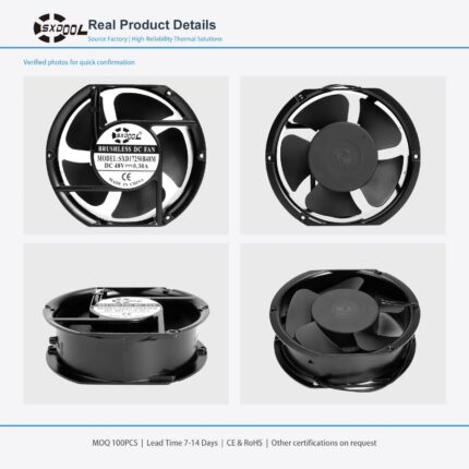 172x150x51mm 172mm 17251 DC Cooling Fan Series 12V / 24V gallery image 2 - SXDOOL DC axial cooling fan 172x150x51mm 12V / 24V for OEM thermal projects