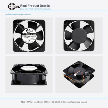 150x150x50mm 150mm 15050 DC Cooling Fan Series 12V / 24V gallery image 2 - SXDOOL DC axial cooling fan 150x150x50mm 12V / 24V for OEM thermal projects