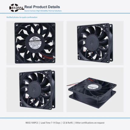 92x92x25mm 92mm 9225 DC Cooling Fan Series 12V / 24V gallery image 2 - SXDOOL DC axial cooling fan 92x92x25mm 12V / 24V for OEM thermal projects