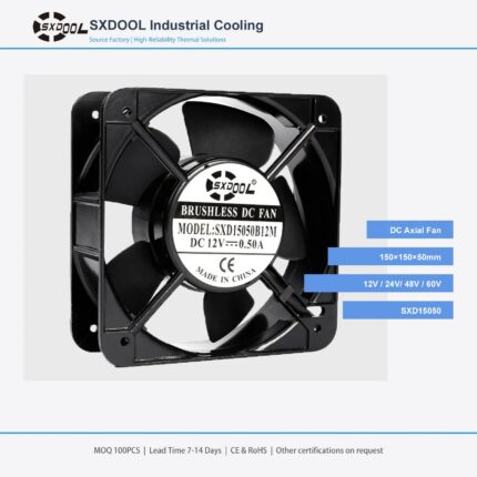 150x150x50mm 150mm 15050 DC Cooling Fan Series 12V / 24V main product image - SXDOOL DC axial cooling fan 150x150x50mm 12V / 24V for OEM thermal projects