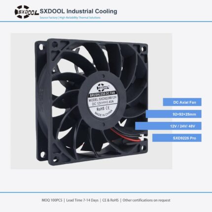 92x92x25mm 92mm 9225 DC Cooling Fan Series 12V / 24V main product image - SXDOOL DC axial cooling fan 92x92x25mm 12V / 24V for OEM thermal projects