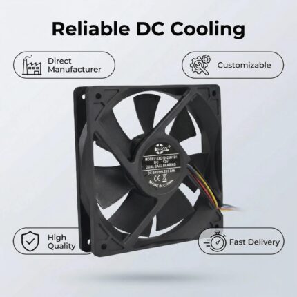 SXDOOL 12025 12V DC Axial Fan 143.1CFM Dual Ball Bearing 12V gallery image 2 - SXDOOL DC axial cooling fan 12V for OEM thermal projects