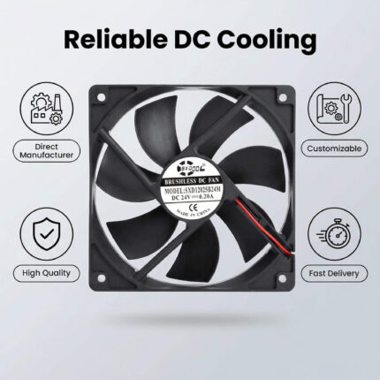 SXDOOL 120x120x25mm 24V DC Axial Fan 79CFM Dual Ball Bearing 24V gallery image 2 - SXDOOL DC axial cooling fan 120x120x25mm 24V for OEM thermal projects