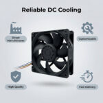 SXDOOL 12038 24V DC Axial Fan 188CFM Dual Ball Bearing 24V gallery image 2 - SXDOOL DC axial cooling fan 24V for OEM thermal projects