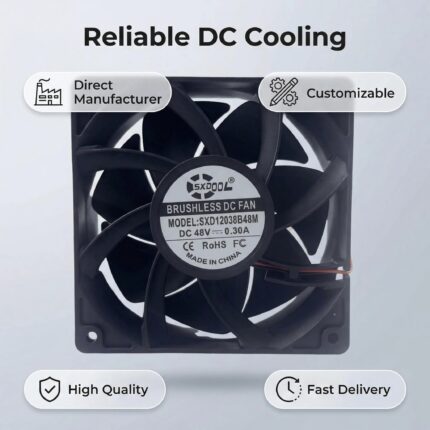 SXDOOL 12038 48V DC Axial Fan 126CFM Dual Ball Bearing 48V gallery image 2 - SXDOOL DC axial cooling fan 48V for OEM thermal projects