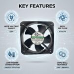 SXDOOL 200x200x60mm 220V EC Axial Fan 640CFM Dual Ball Bearing 220V gallery image 2 - SXDOOL EC energy-saving axial fan 200x200x60mm 220V for OEM thermal projects