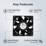 SXDOOL 92x92x38mm 115V/230V EC Axial Fan 68.5CFM Dual Ball Bearing 115V / 230V gallery image 2 - SXDOOL EC energy-saving axial fan 92x92x38mm 115V / 230V for OEM thermal projects