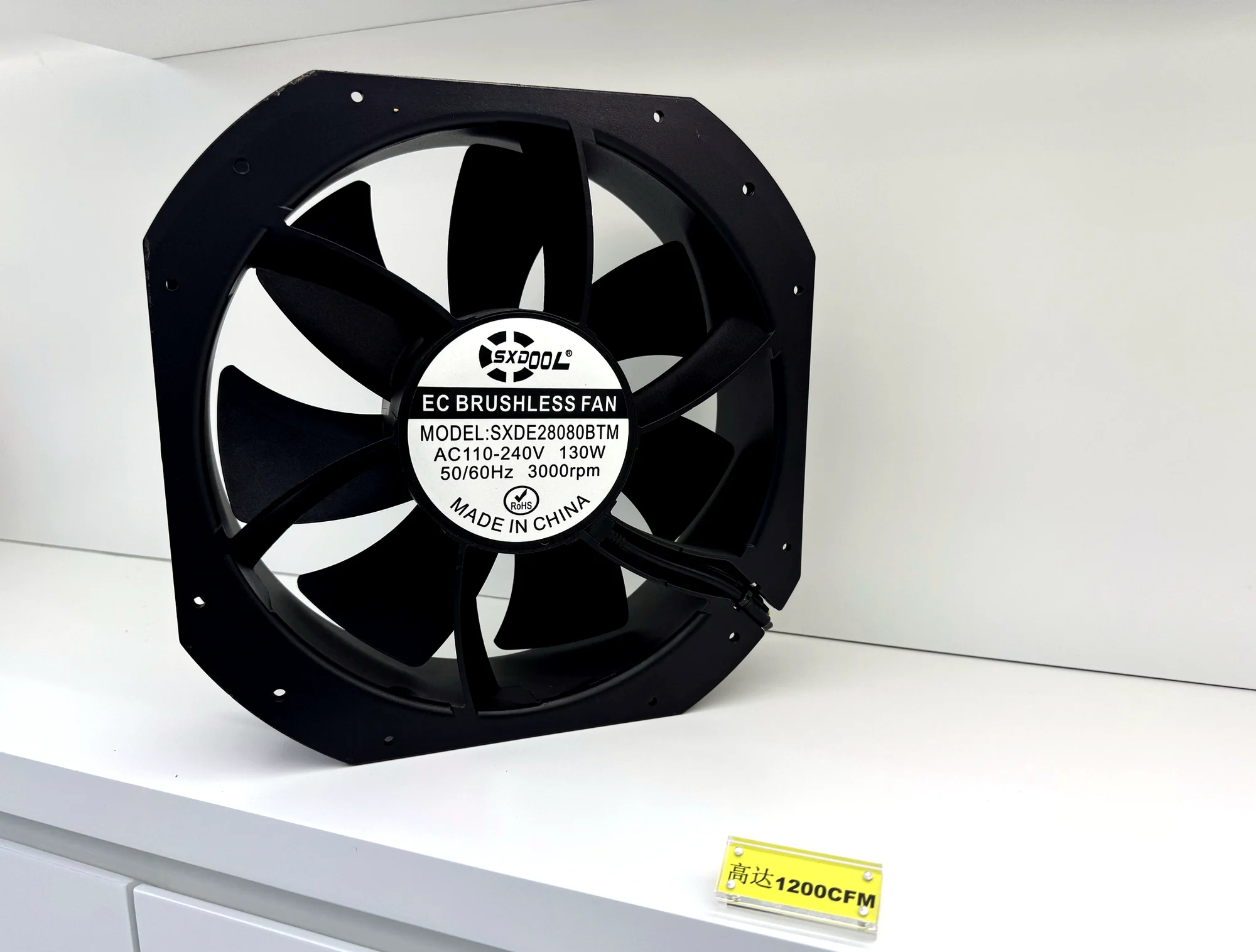 SXDOOL large-frame EC fan showroom sample for quality review