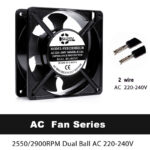 SXDOOL 120x120x38mm AC Axial Cooling Fan | SXD12038B2LM AC 220-240V Dual Ball Bearing