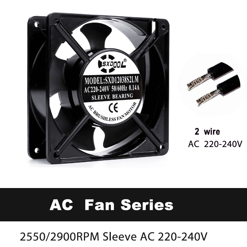 SXD12038S2LM_6.jpg SXDOOL 120x120x38mm AC Axial Cooling Fan | SXD12038S2LM AC 220-240V Sleeve Bearing - Image 1