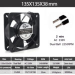 SXDOOL 135x135x38mm AC Axial Cooling Fan | SXD13538B2LM AC 220-240V Dual Ball Bearing